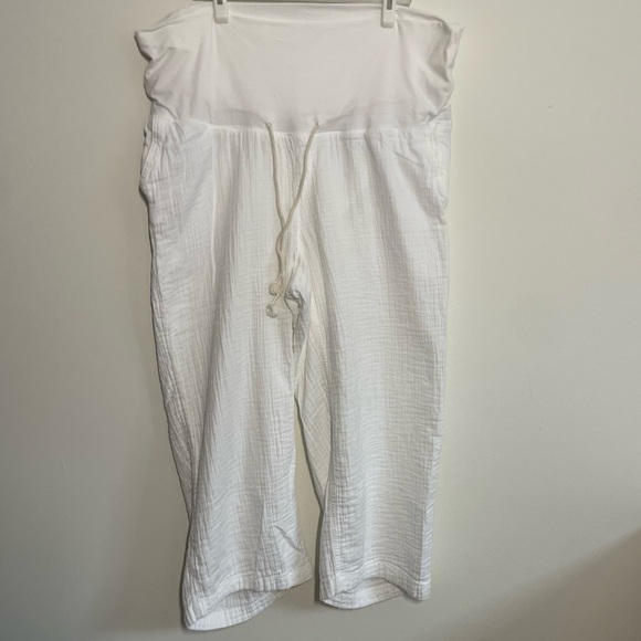 Cotton Gauze Maternity Pants - White - Super Comfortable - Old Navy - Size XL - Picture 2 of 5